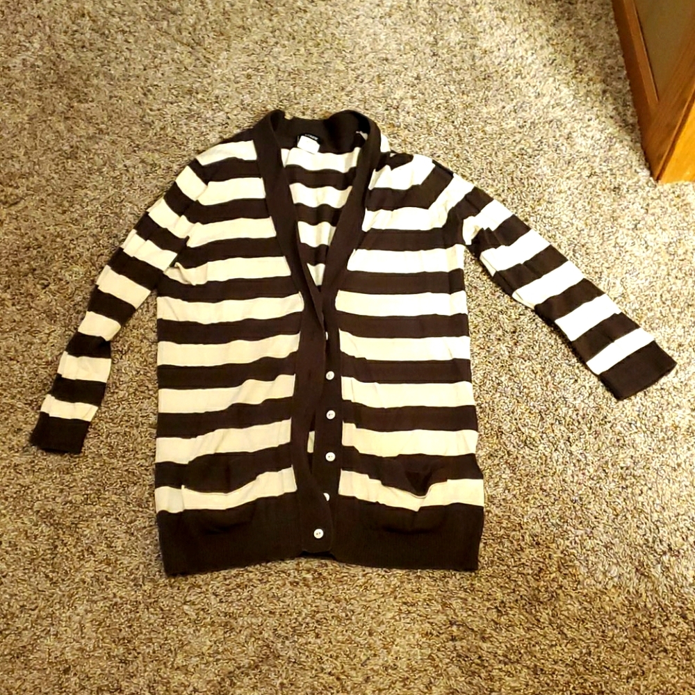 Small brown/cream striped cardigan